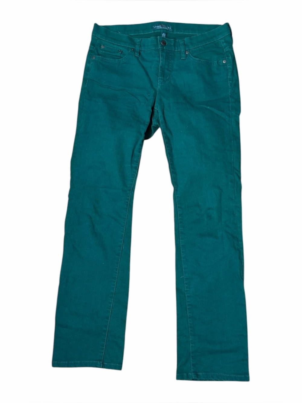 LRL Lauren Jeans Co Ralph Lauren Green Modern Straight Ankle Jeans, Sz 10